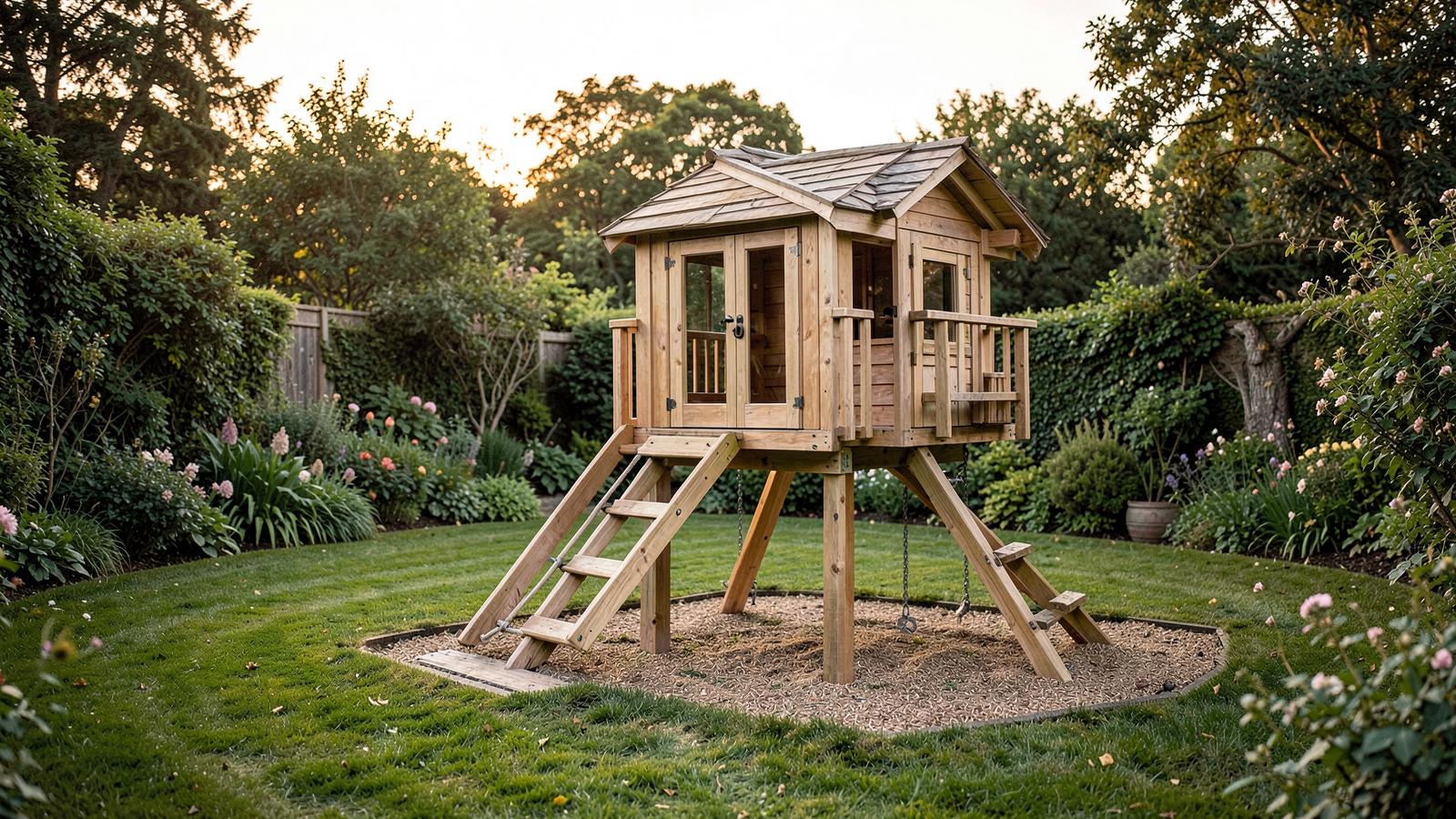 Concept for a bespoke natural play structure in a residential garden